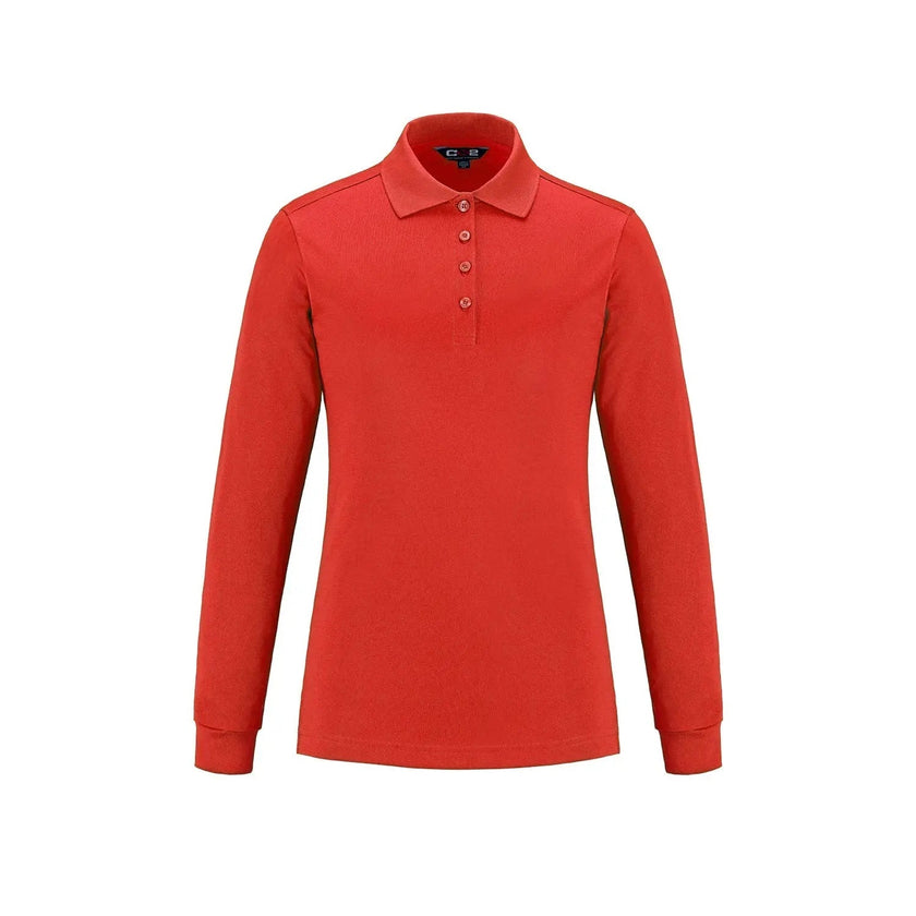 Birdie -Ladies Long Sleeve Pique Mesh Polo