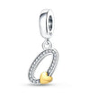 925 Sterling Silver Initial Charm with CZ Sparkle