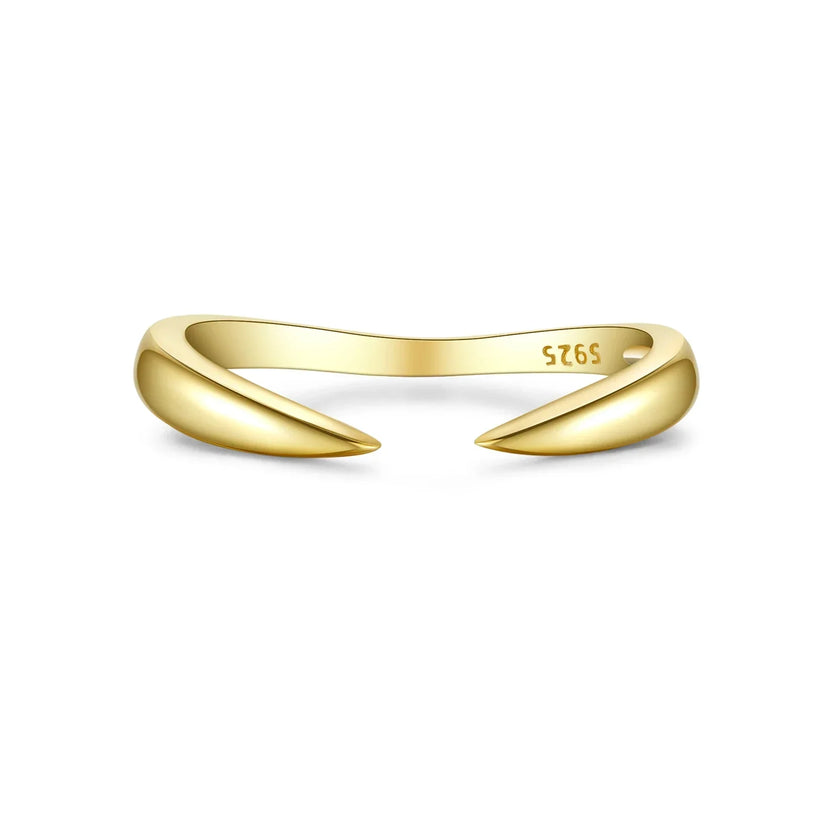 925 Sterling Silver Gold Talon Open Ring