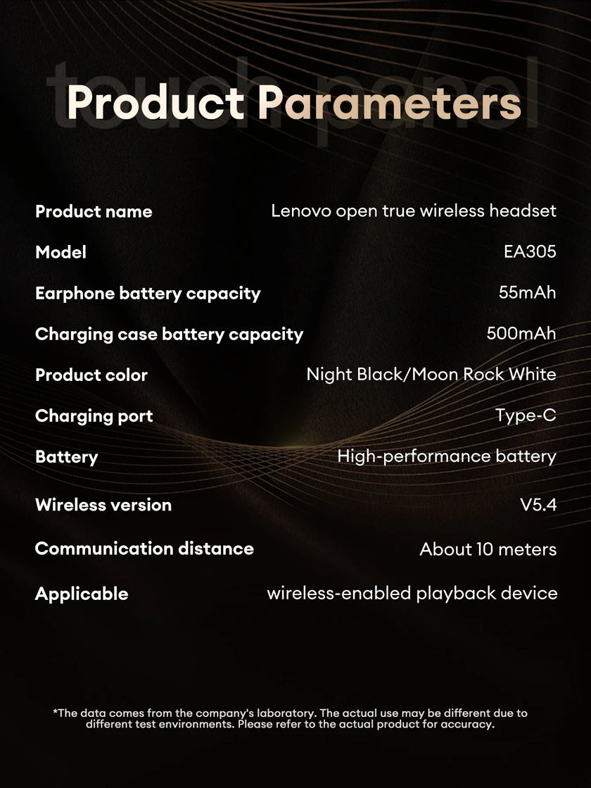 Lenovo EA305 OWS Wireless Bluetooth V5.4 Earphones Long Endurance Headphones Waterproof Sport Earphones LP75 Gaming Earbuds