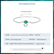 Sterling Silver Chopin Bracelet with Green Zircon – Adjustable