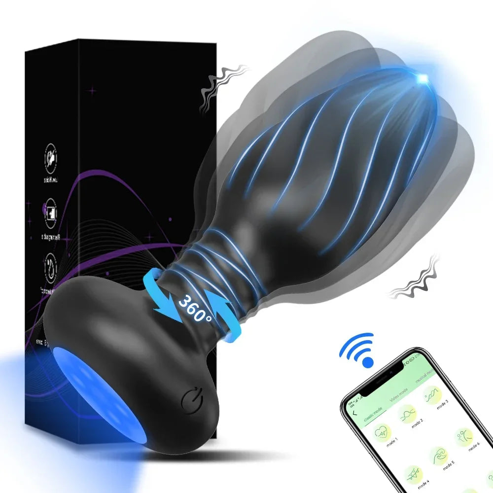 APP-Controlled Rotating LED Butt Plug