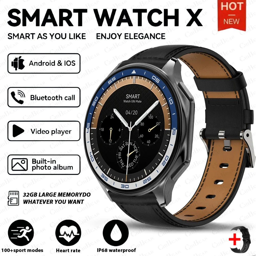 New For HUAWEI IOS Watch X High-End Business Watch 32G Large Memory Album Smartwatch Men Sports Fitness Waterproof Bracelet
