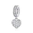 925 Sterling Silver Clear 5A Crystal Collection Family Heart X-Shape Charm Beads for Charm Bracelet & Necklace Pendant