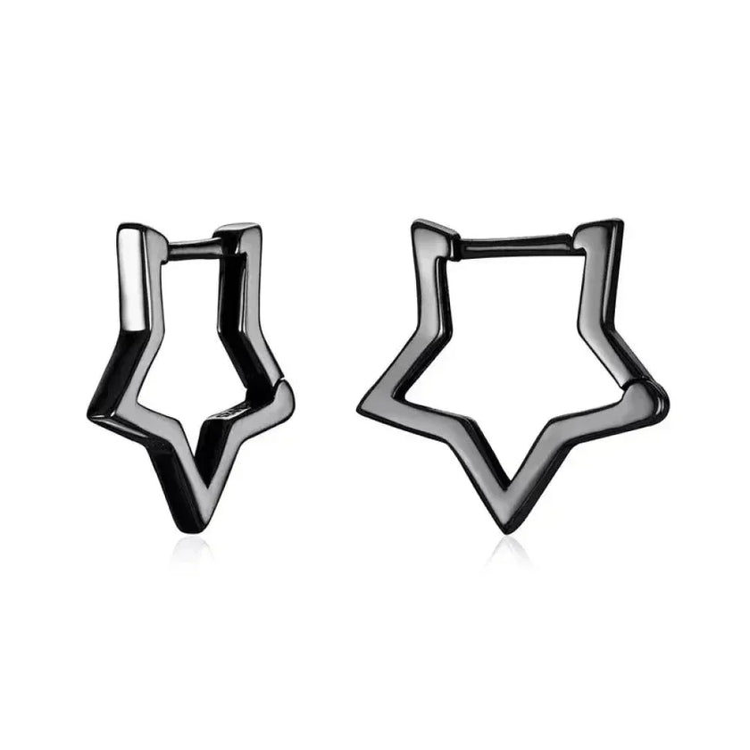 925 Sterling Silver Starlike Earrings - Minimalist Star Shape Ear Buckle for Women - Fashion jewelry SCE1136