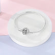 Sterling Silver Snake Chain Bracelet with Rose CZ Clasp