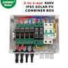 Solar Photovoltaic combiner box - lightning protection 2 input 1 out  MCB SPD box IP65
