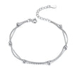 925 Sterling Silver Double Bead Chain Bracelet