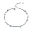 925 Sterling Silver Double Bead Chain Bracelet