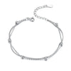 925 Sterling Silver Double Bead Chain Bracelet
