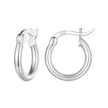 14K White Gold Plated 925 Sterling Silver Hoop Earrings | Hypoallergenic 24mm Hoops