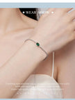 Sterling Silver Chopin Bracelet with Green Zircon – Adjustable