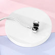 Sterling Silver Snake Chain Bracelet with Rose CZ Clasp