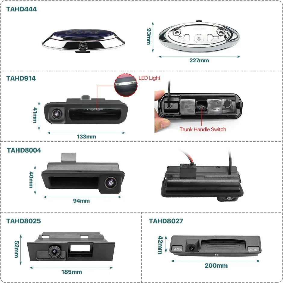 Dynamic Trajectory AHD Trunk Handle Camera For Ford Focus MK2 MK3 Mondeo Ranger Explorer C-Max Kuga Fiesta Fusion Backup Cam