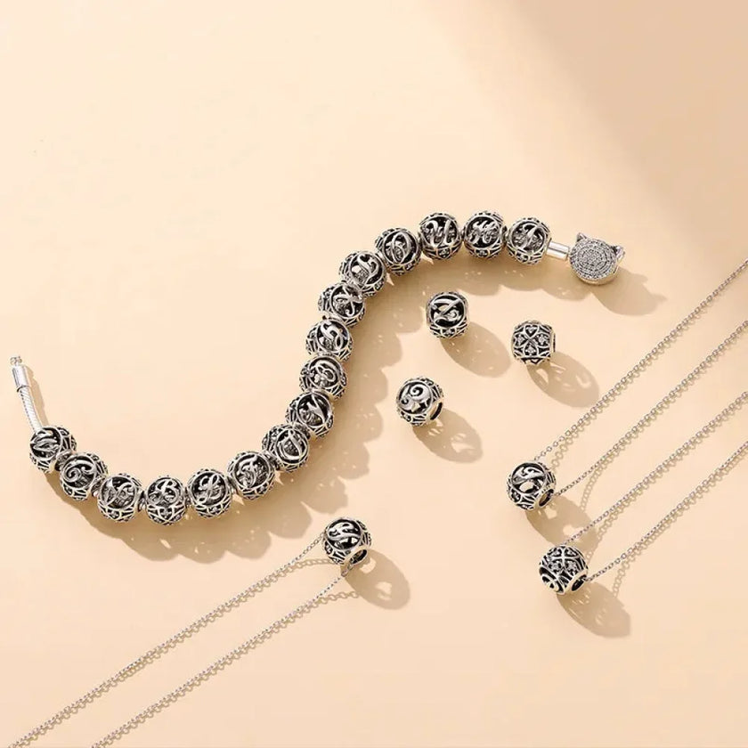925 Sterling Silver Initial Charm Bead