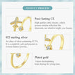 925 Sterling Silver CZ Flying Plane Open Ring