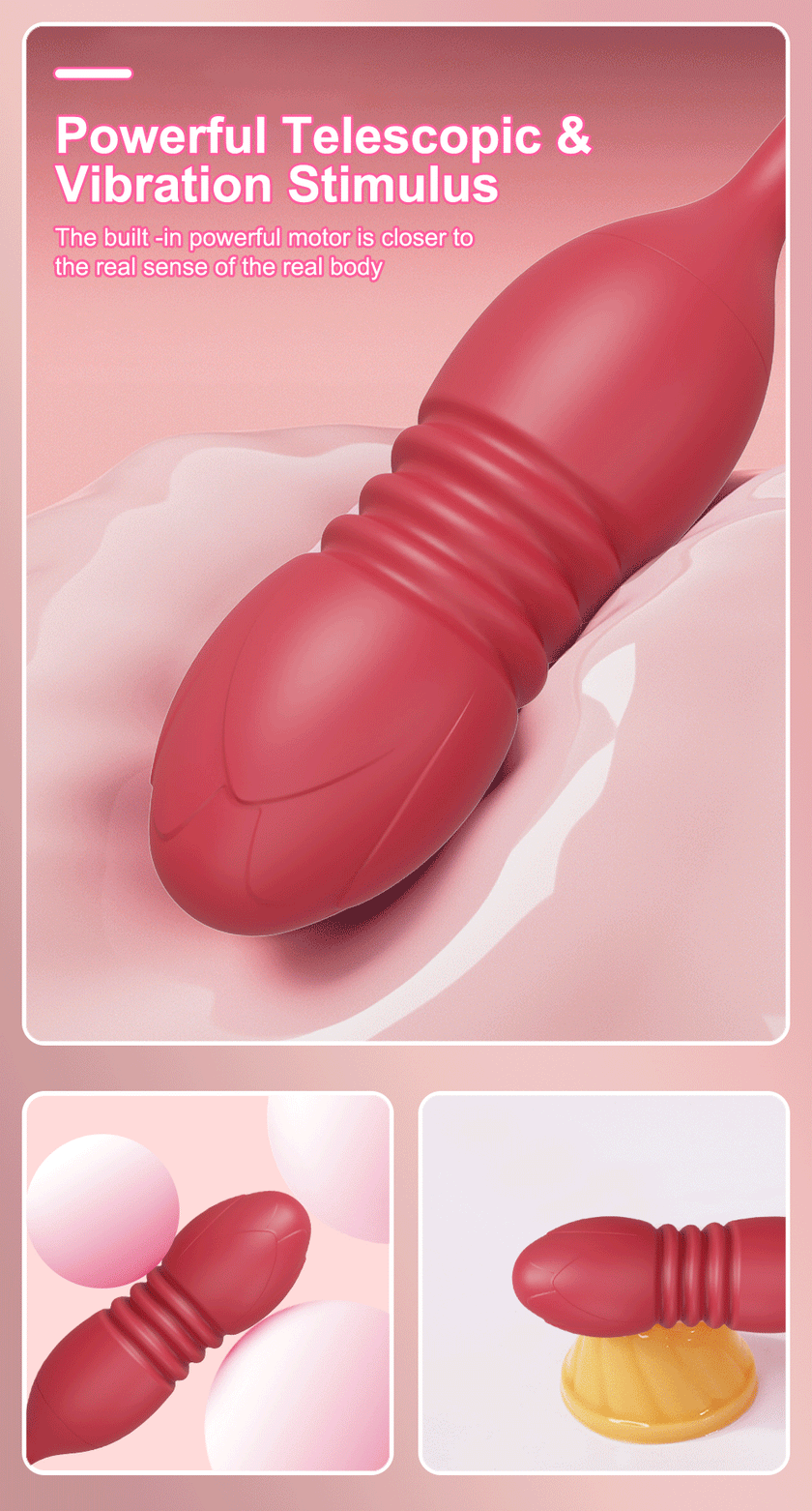 Rose Thrusting & Sucking Vibrator – 10 Modes for G-Spot & Clit Pleasure