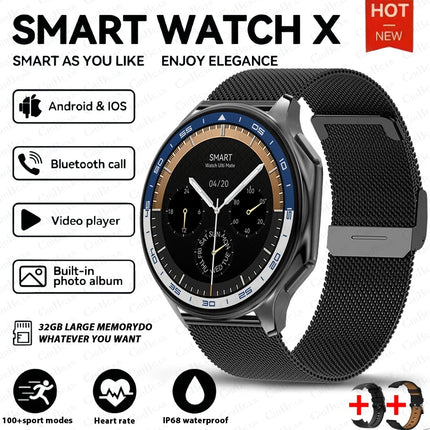 New For HUAWEI IOS Watch X High-End Business Watch 32G Large Memory Album Smartwatch Men Sports Fitness Waterproof Bracelet