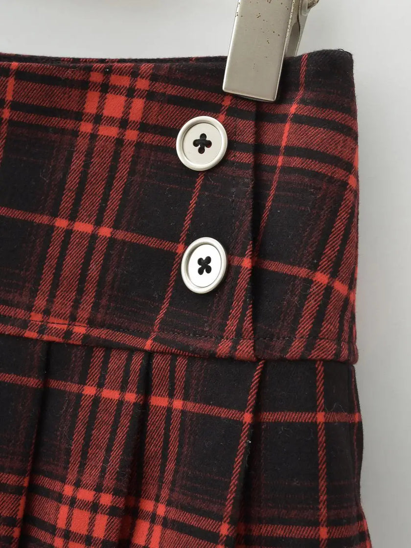 Vintage Plaid Mini Skirt – Preppy Y2K Style, Pleated & Flirty