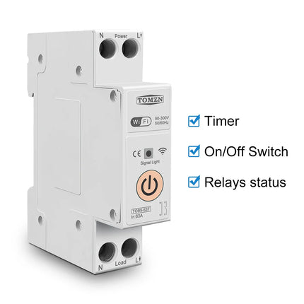 1P+N WIFI Smart Switch Energy Monitoring Circuit Breaker Timer Relay MCB TUYA Smartlife