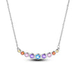 Rainbow Sparkle Sterling Silver Pendant Necklace