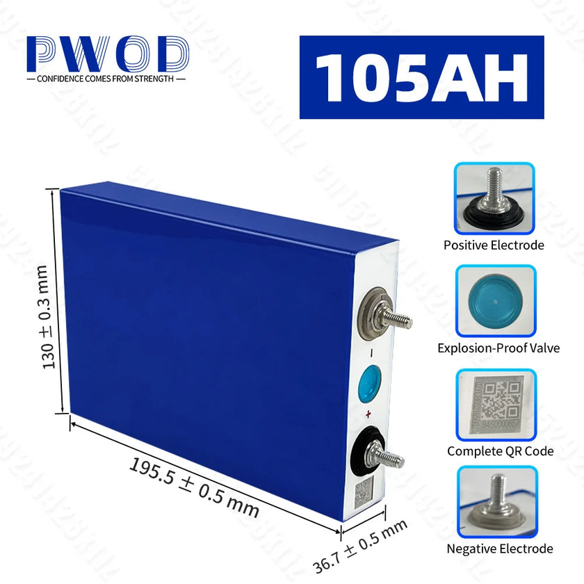 Lifepo4 Battery Cell 105AH - 320AH Grade A  12V/24V