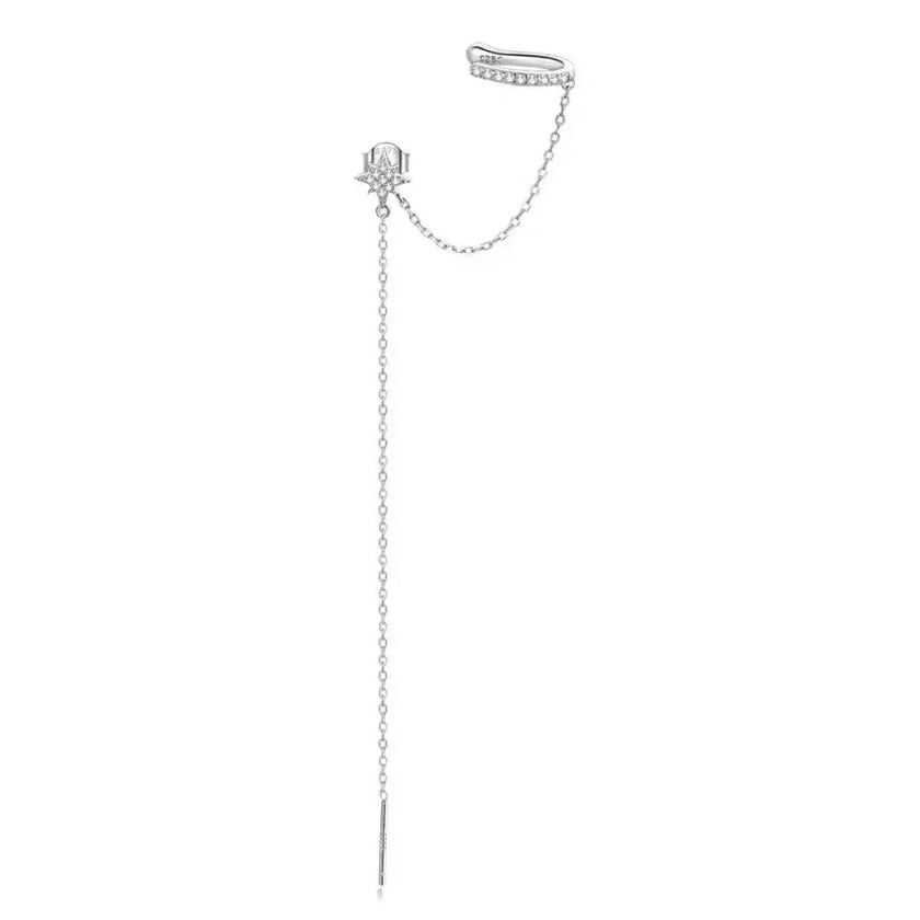 925 Sterling Silver Ear Cuff - Elegant Gold Color Clip Earrings For Women