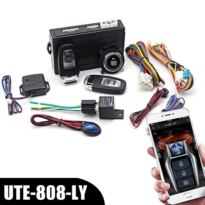 Car Start Stop Keyless Entry System Remote Start Kit Smartphone Control Universal One-button Start Push Systems