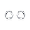 925 Sterling Silver Minimalist Wavy Stud Earrings - Women Fine Jewelry