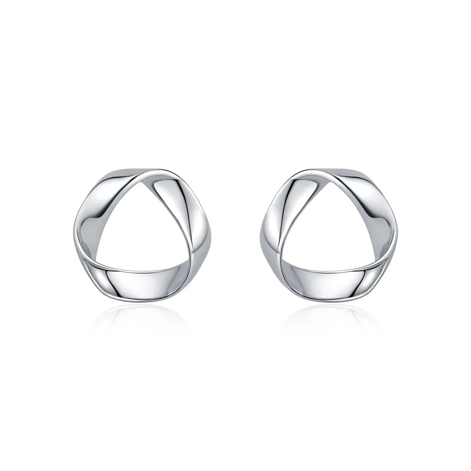 925 Sterling Silver Minimalist Wavy Stud Earrings - Women Fine Jewelry