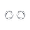 925 Sterling Silver Minimalist Wavy Stud Earrings - Women Fine Jewelry