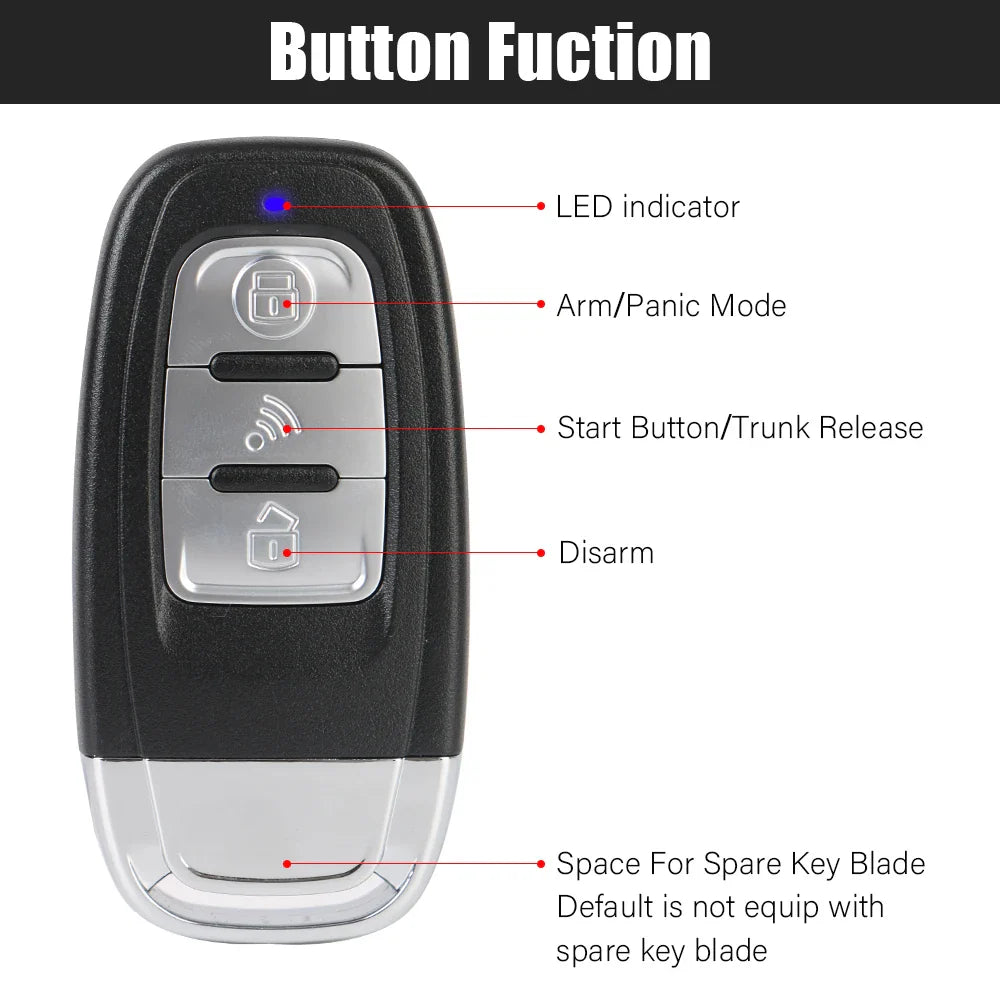 Car Start Stop Keyless Entry System Remote Start Kit Smartphone Control Universal One-button Start Push Systems