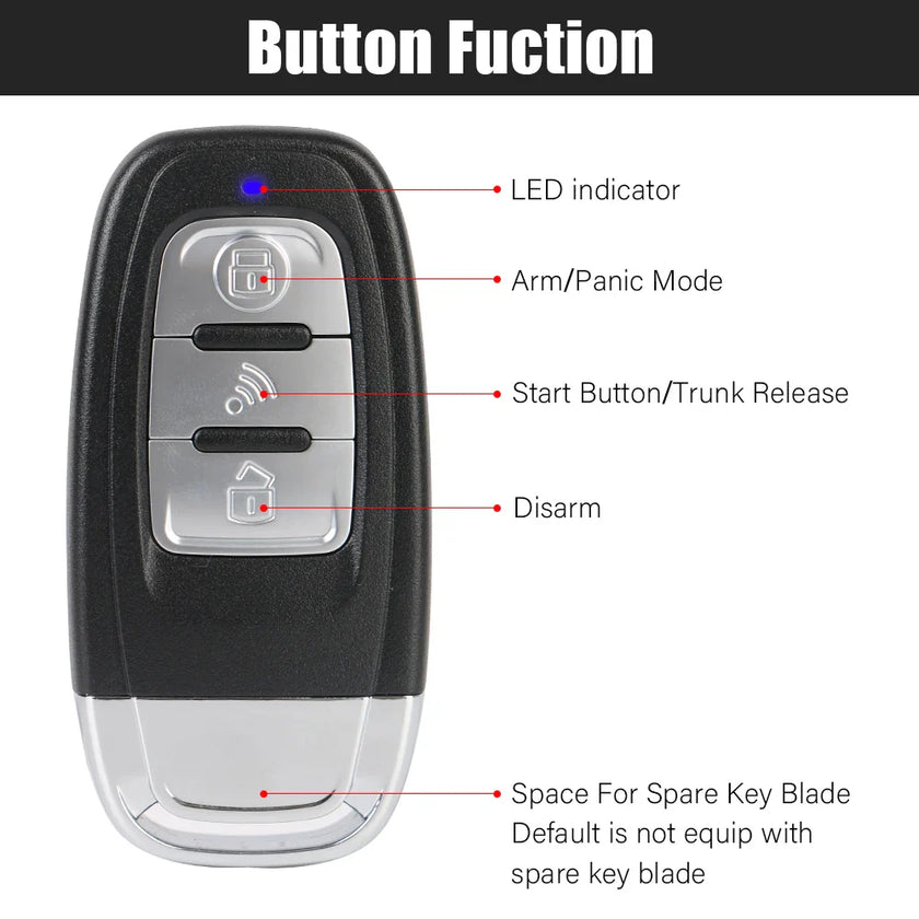 Car Start Stop Keyless Entry System Remote Start Kit Smartphone Control Universal One-button Start Push Systems
