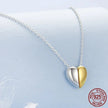 Gold Plated Heart Pendant Necklace For Women - 925 Sterling Silver Couple Heart Jewelry