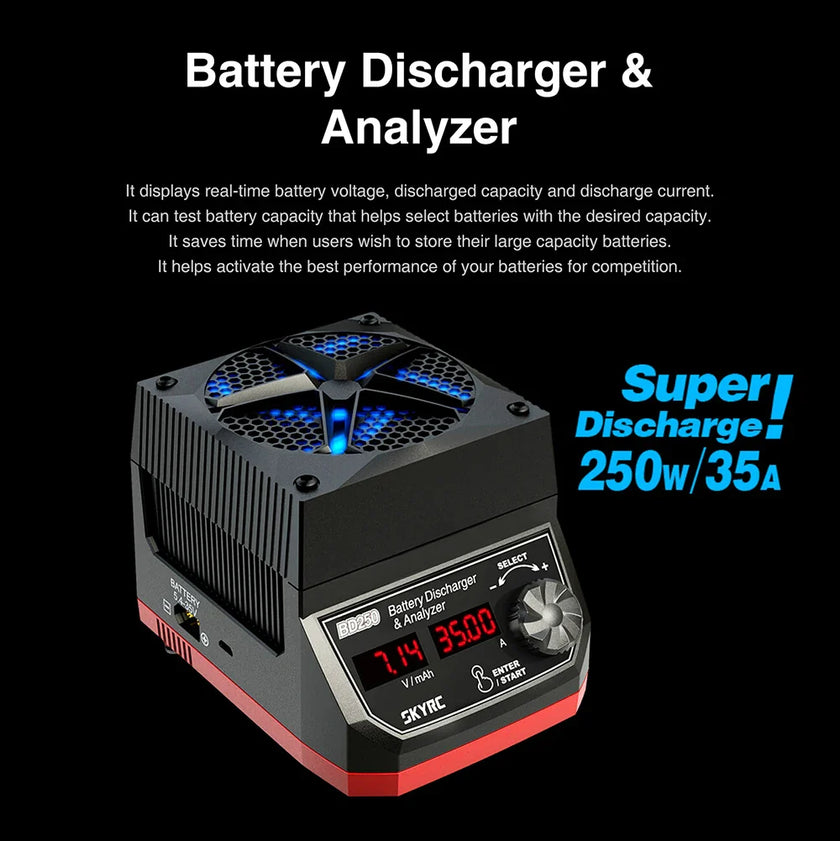 SKYRC BD250 Battery Analyzer - Upgraded Battery Discharger