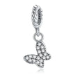 925 Sterling Silver Clear 5A Crystal Collection Family Heart X-Shape Charm Beads for Charm Bracelet & Necklace Pendant