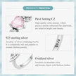 925 Sterling Silver Pink Heart Wing CZ Ring