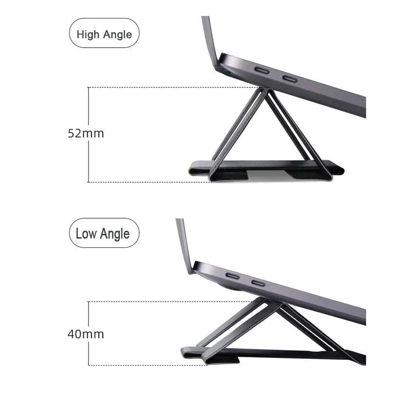 Portable Laptop Holder Desk Folding Desk Support PU Leather Stand Laptop Expansion Cooling Laptop Adjustable Stand Rack Bracket