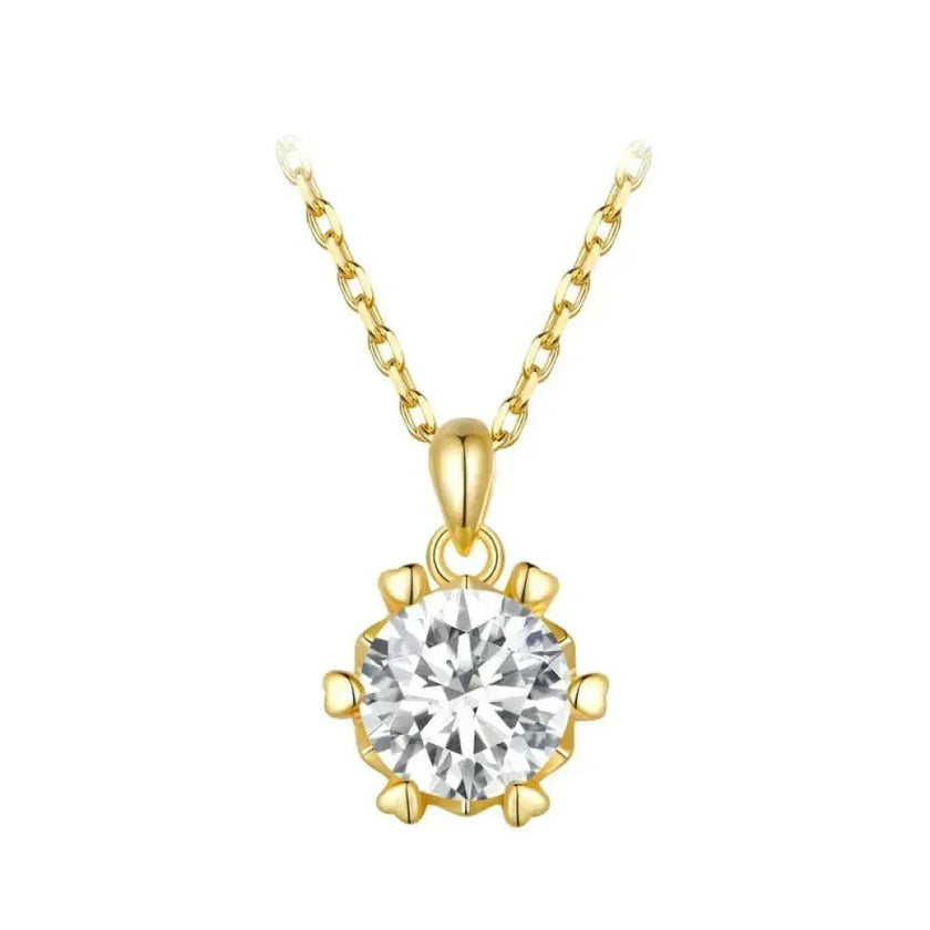 Stunning 1 Carat Moissanite Pendant Necklace | 925 Sterling Silver | Wedding & Bridal Fine Jewelry