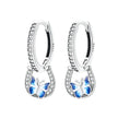 Lucky Charm Blue Butterfly Sterling Silver Hoop Earrings