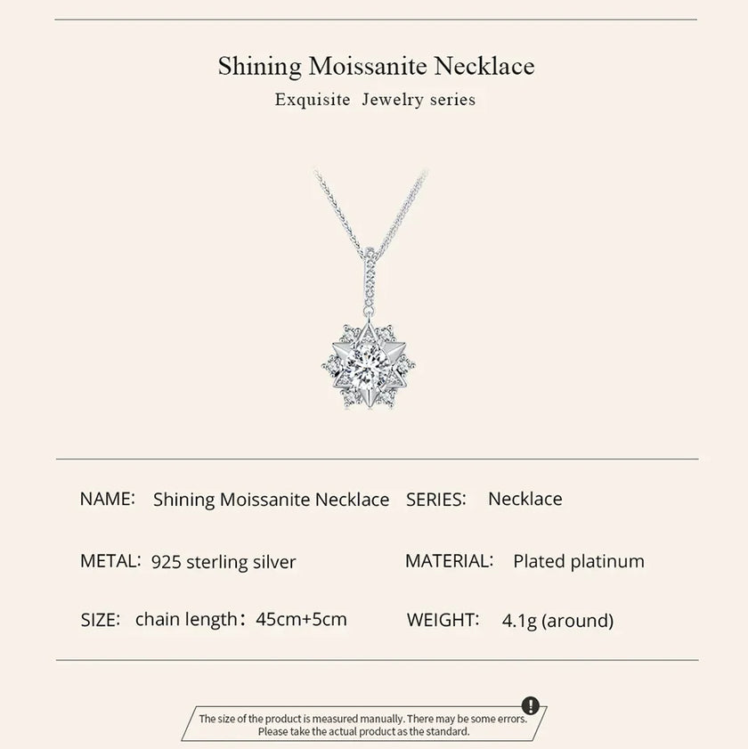 Celestial Sparkle 1ct Moissanite Sterling Silver Star Pendant Necklace