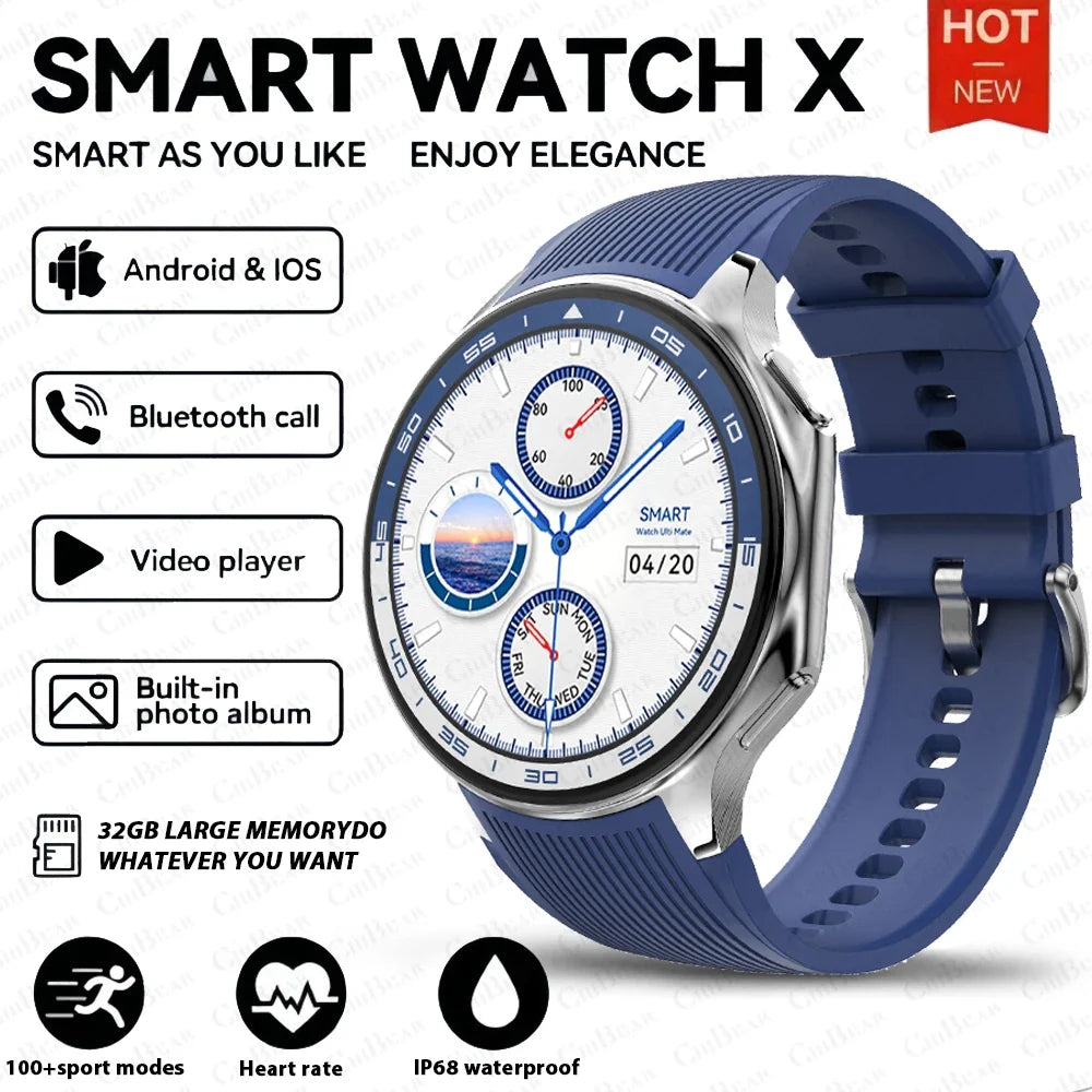 New For HUAWEI IOS Watch X High-End Business Watch 32G Large Memory Album Smartwatch Men Sports Fitness Waterproof Bracelet