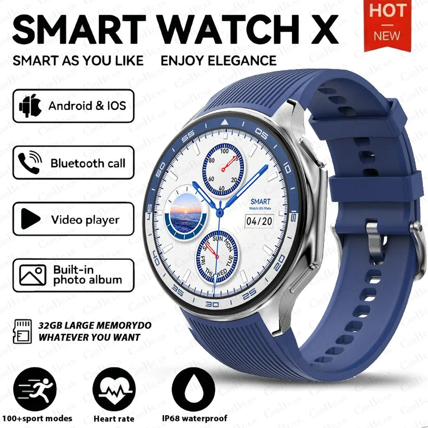 New For HUAWEI IOS Watch X High-End Business Watch 32G Large Memory Album Smartwatch Men Sports Fitness Waterproof Bracelet