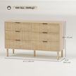 Jesse 6 Drawer Dresser with Fluted Panels-Oak