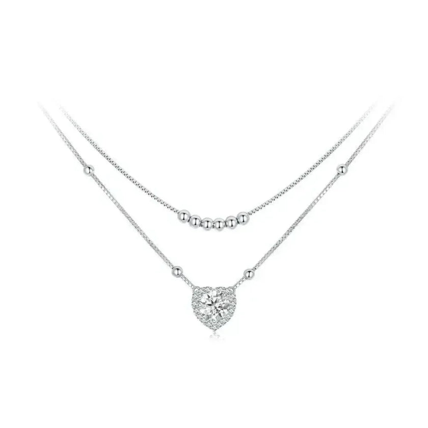Capture Her Heart With Dazzling Brilliance: 1Ct Moissanite Heart Necklace