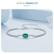 Sterling Silver Chopin Bracelet with Green Zircon – Adjustable