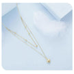 925 Sterling Silver Double Layer Heart Pendant Choker Necklace
