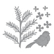 Hemlock, Cones and Chickadee Etched Dies from the Snow Garden Collection by Susan Tierney-Cockburn
