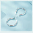 14K White Gold Plated 925 Sterling Silver Hoop Earrings | Hypoallergenic 24mm Hoops