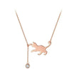 Breathtaking 925 Sterling Silver Cat Necklace | Elegant Pendant Collarbone Jewelry Scn232 In 3 Colors